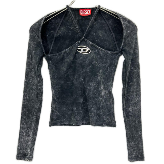 DIESEL ディーゼル ブラック T-MARINEL LS トップス トップス