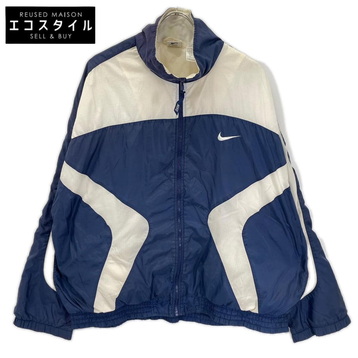 NIKE ナイキ 90s ホワイト×ネイビー ナイロンジャケット ジャケット