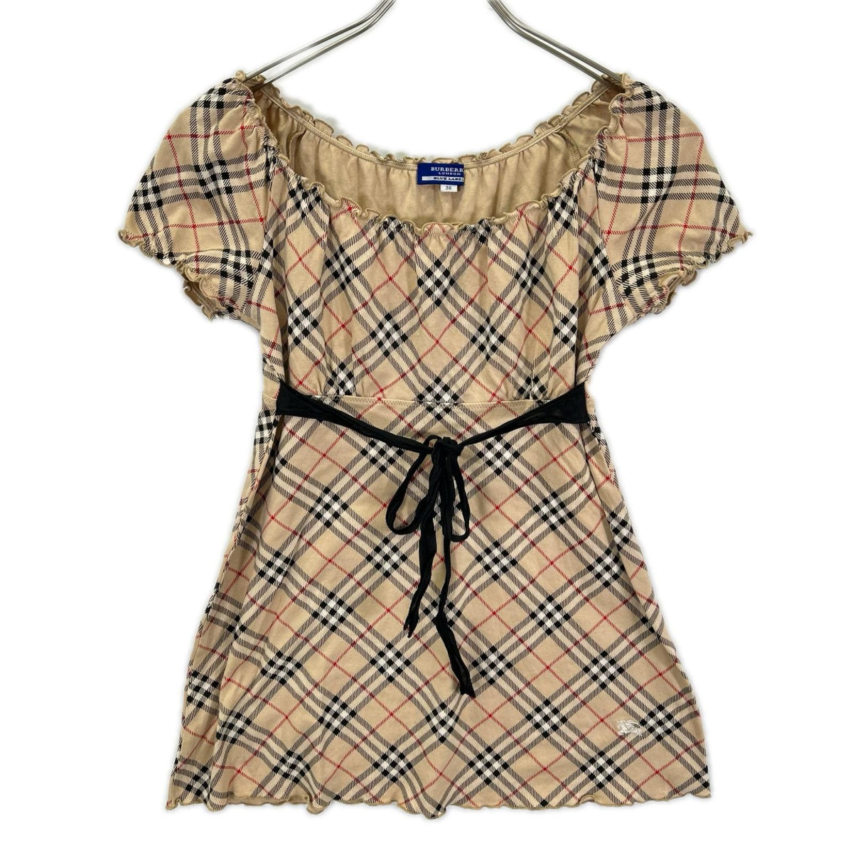 Burberry Blue Label Burberry Blue Label made in 2007 beige Nova check ribbon tunic tops