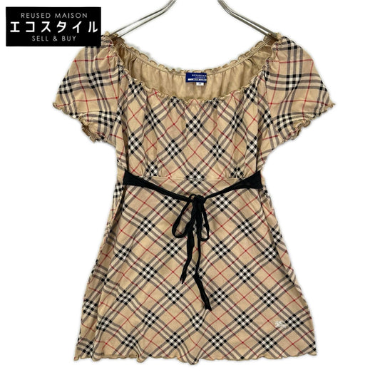 Burberry Blue Label バーバリーブルーレーベル 07年製 ベージュ ノヴァチェック リボン チュニック トップス