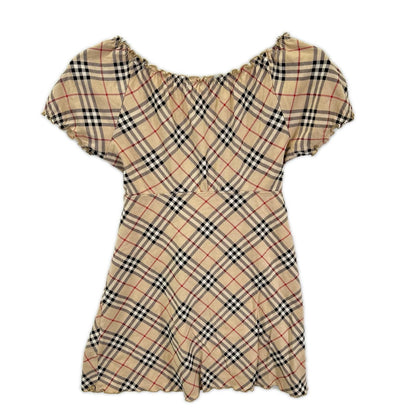 Burberry Blue Label Burberry Blue Label made in 2007 beige Nova check ribbon tunic tops