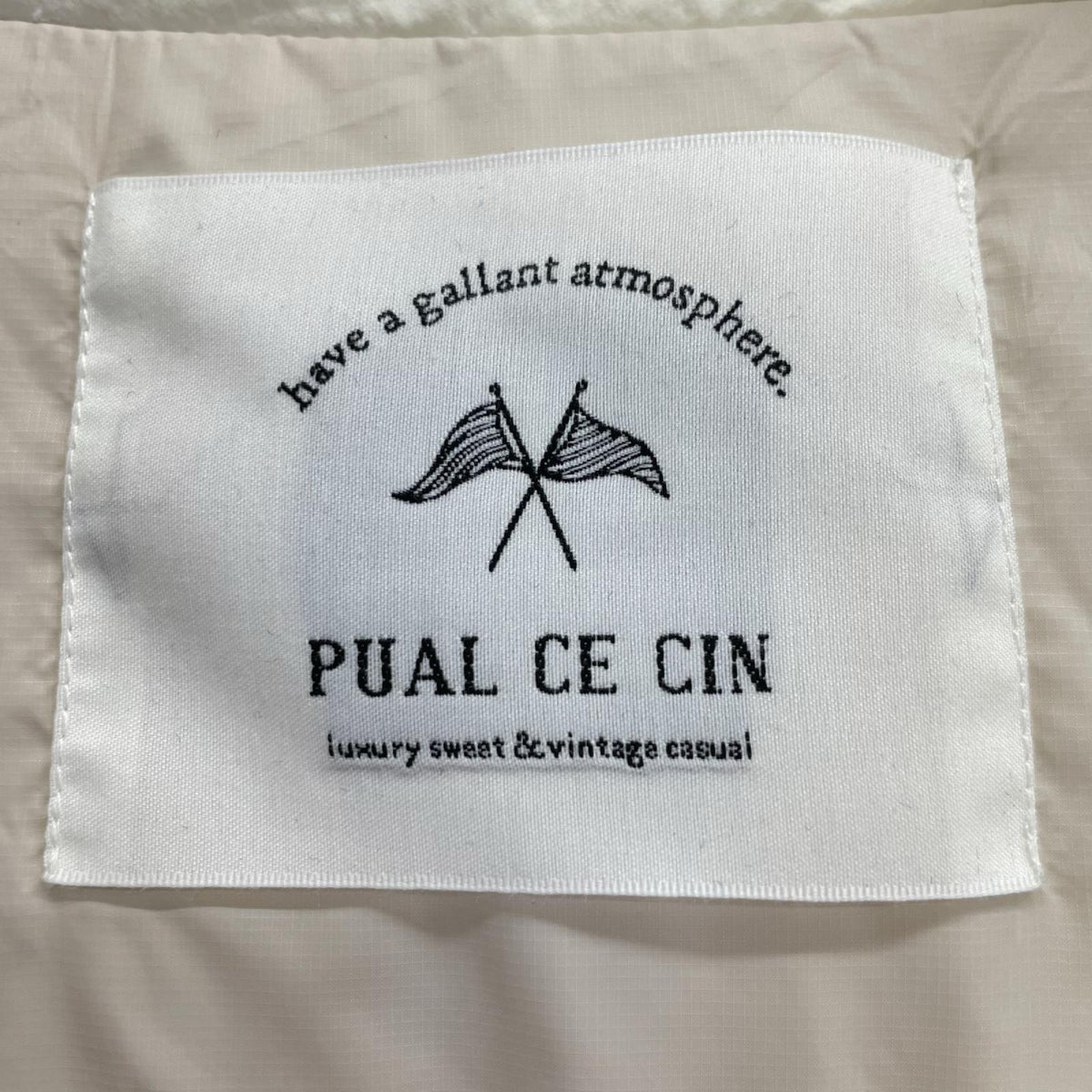 PUAL CE CIN ピュアルセシン 0242080040 ホワイト フェイクダウンステンカラーコート コート
