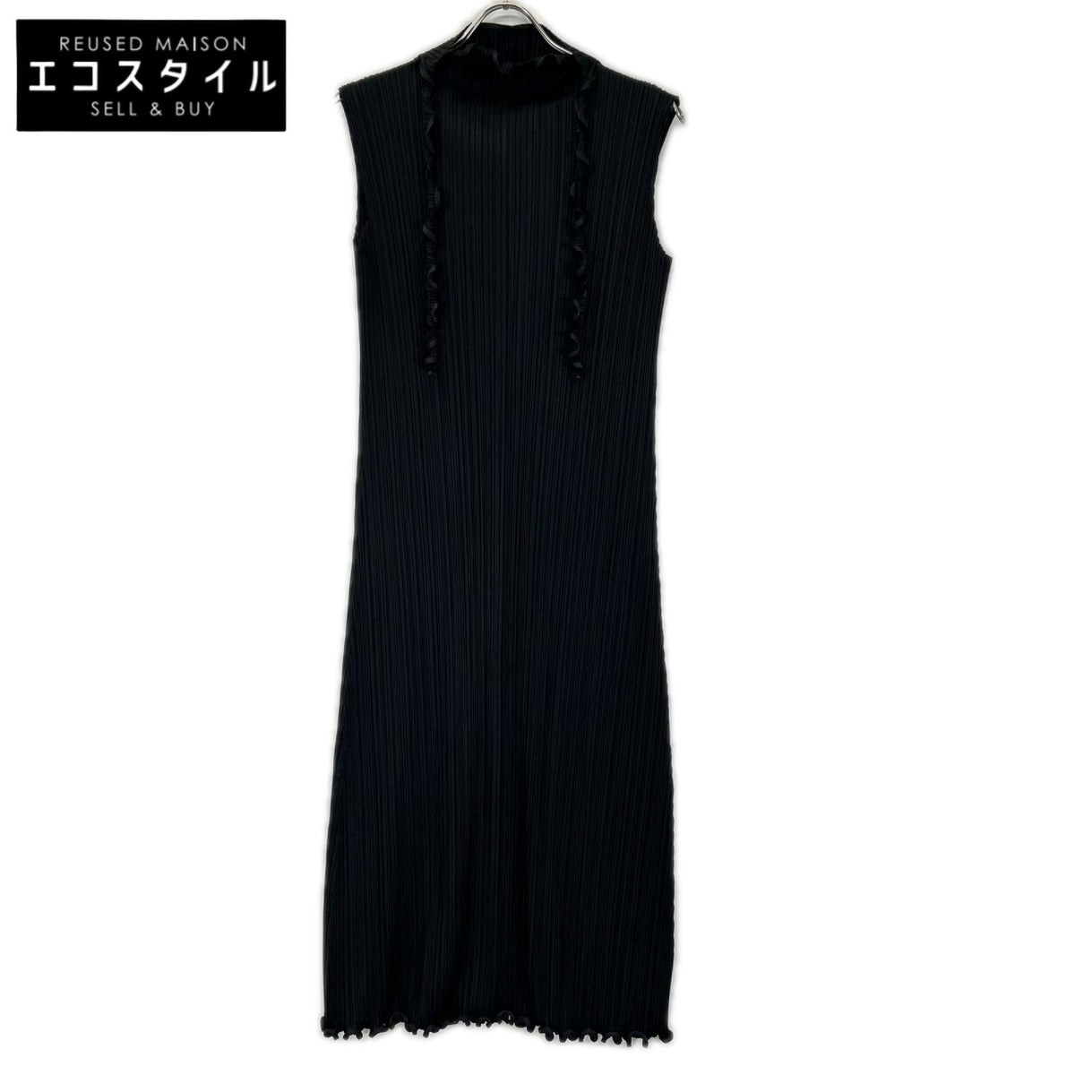 PLEATS PLEASE プリーツプリーズ PP43-JH856 ブラック リボン 変形 ノースリーブワンピース ワンピース