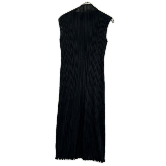 PLEATS PLEASE プリーツプリーズ PP43-JH856 ブラック リボン 変形 ノースリーブワンピース ワンピース