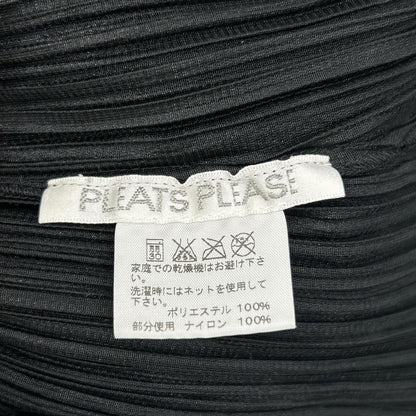 PLEATS PLEASE プリーツプリーズ PP43-JH856 ブラック リボン 変形 ノースリーブワンピース ワンピース