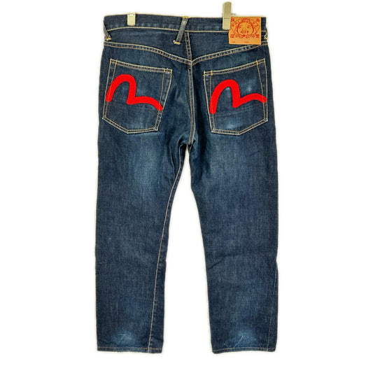 EVISU エヴィス インディゴブルー カモメ刺繍 ストレートデニム ボトムス