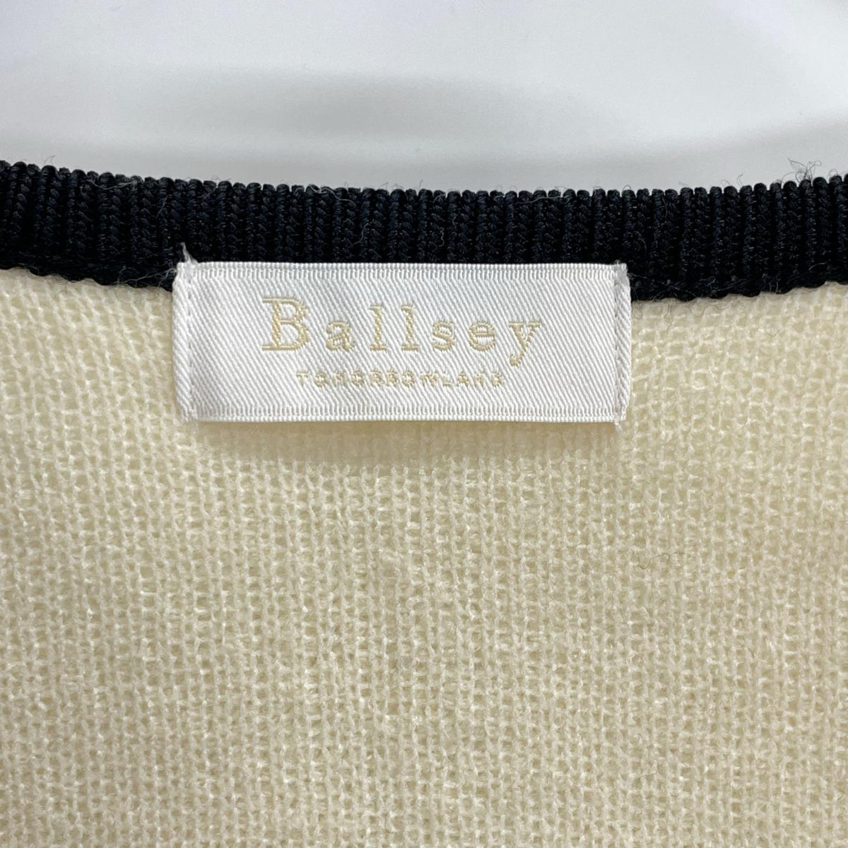 BALLSEY ボールジー ホワイト ウールナイロンブークレー フロントオープンカーディガン トップス