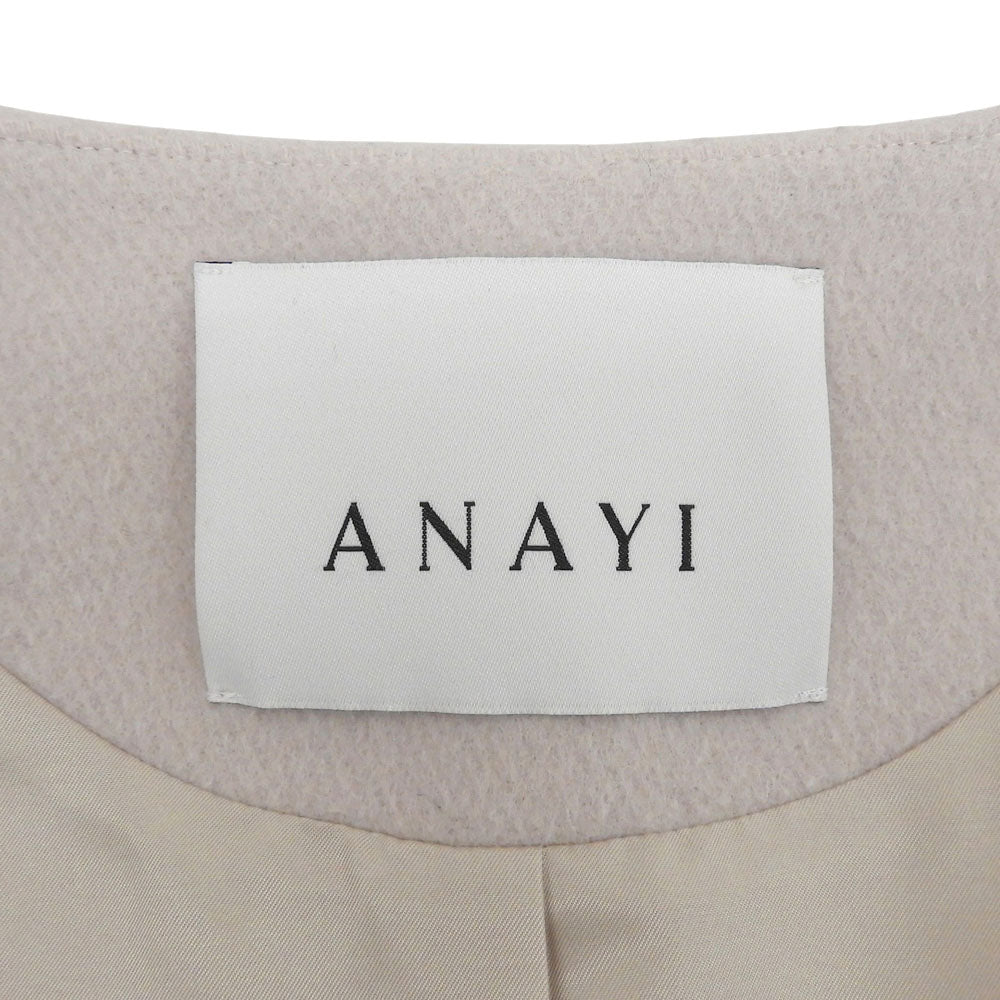 ANAYI アナイ Vネック ノーカラー ロング コート レディース アイボリー 38 コート