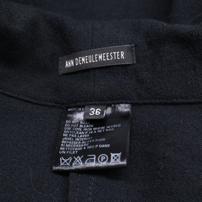 ANN DEMEULEMEESTER アンドゥムルメステール ウール レイヤードデザイン ベルト付 コート