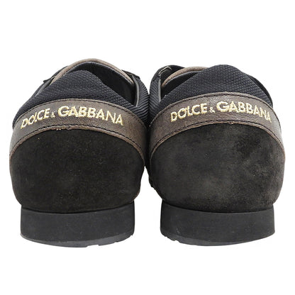 DOLCE&GABBANA ドルチェアンドガッバーナ DGロゴ レザー スニーカー シューズ メンズ ブラウン×ブラック 9.5 CA00120 シューズ