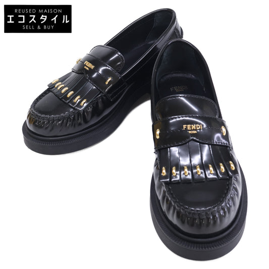 FENDI フェンディ 【美品】8D8582 FILO フィーロ パテントレザー キルティ ローファー シューズ
