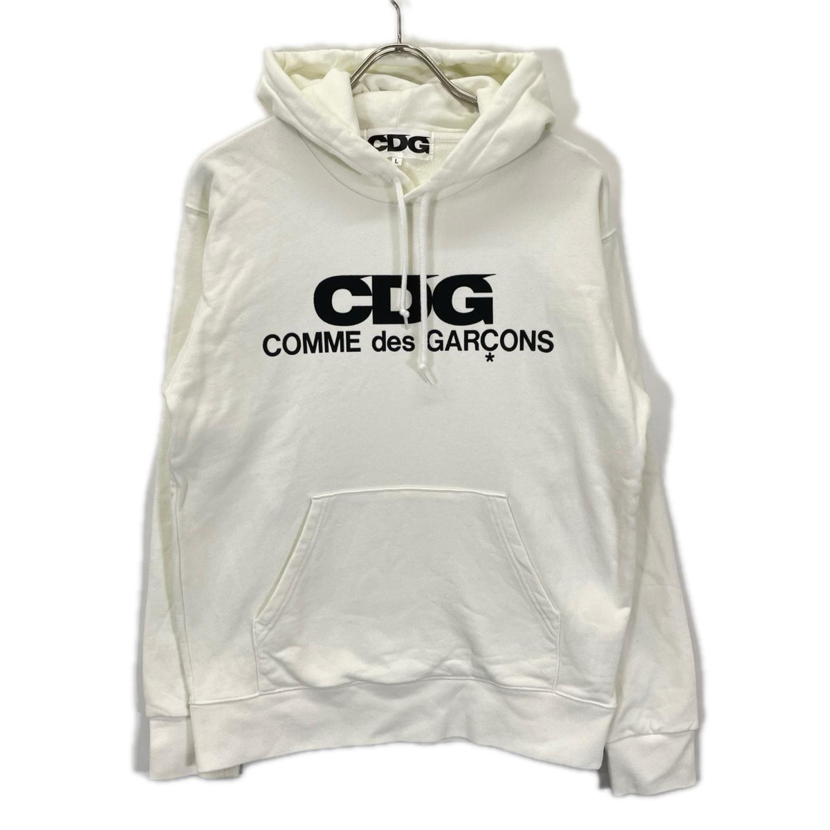 CDG シーディージー SZ-T001 ホワイト ロゴ スウェット パーカー トップス