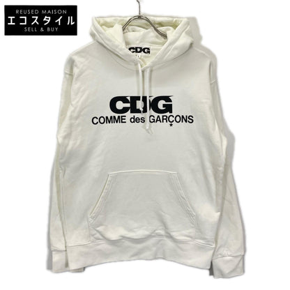 CDG シーディージー SZ-T001 ホワイト ロゴ スウェット パーカー トップス