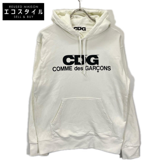 CDG シーディージー SZ-T001 ホワイト ロゴ スウェット パーカー トップス