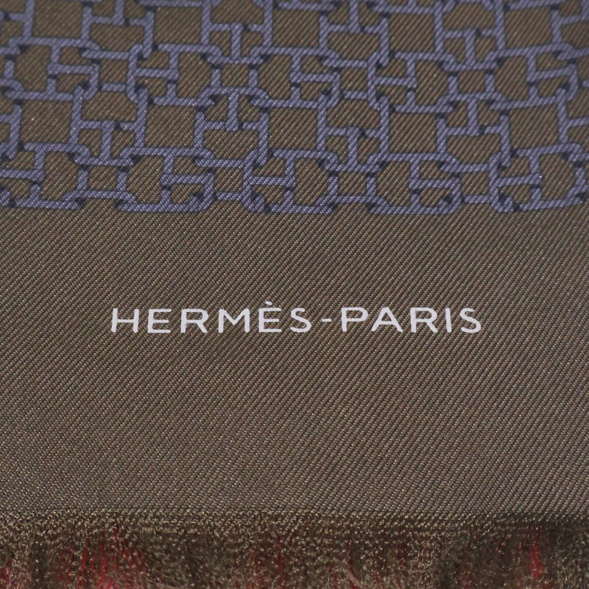 HERMES エルメス 総柄 シルクｘウール ストール