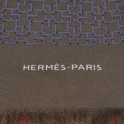 HERMES エルメス 総柄 シルクｘウール ストール