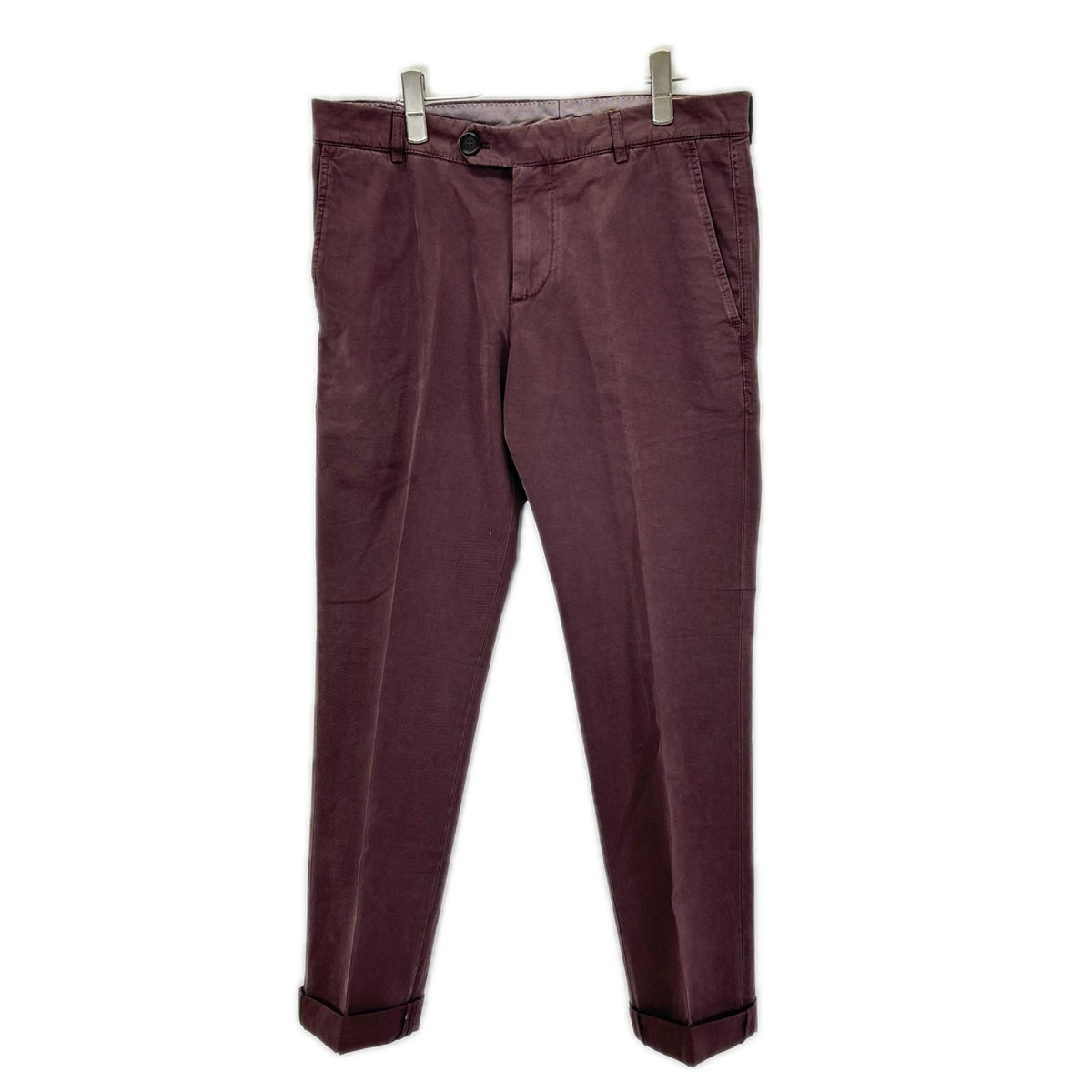 BRUNELLO CUCINELLI ブルネロクチネリ ボルドー コットン チノ センタープレススラックス ボトムス
