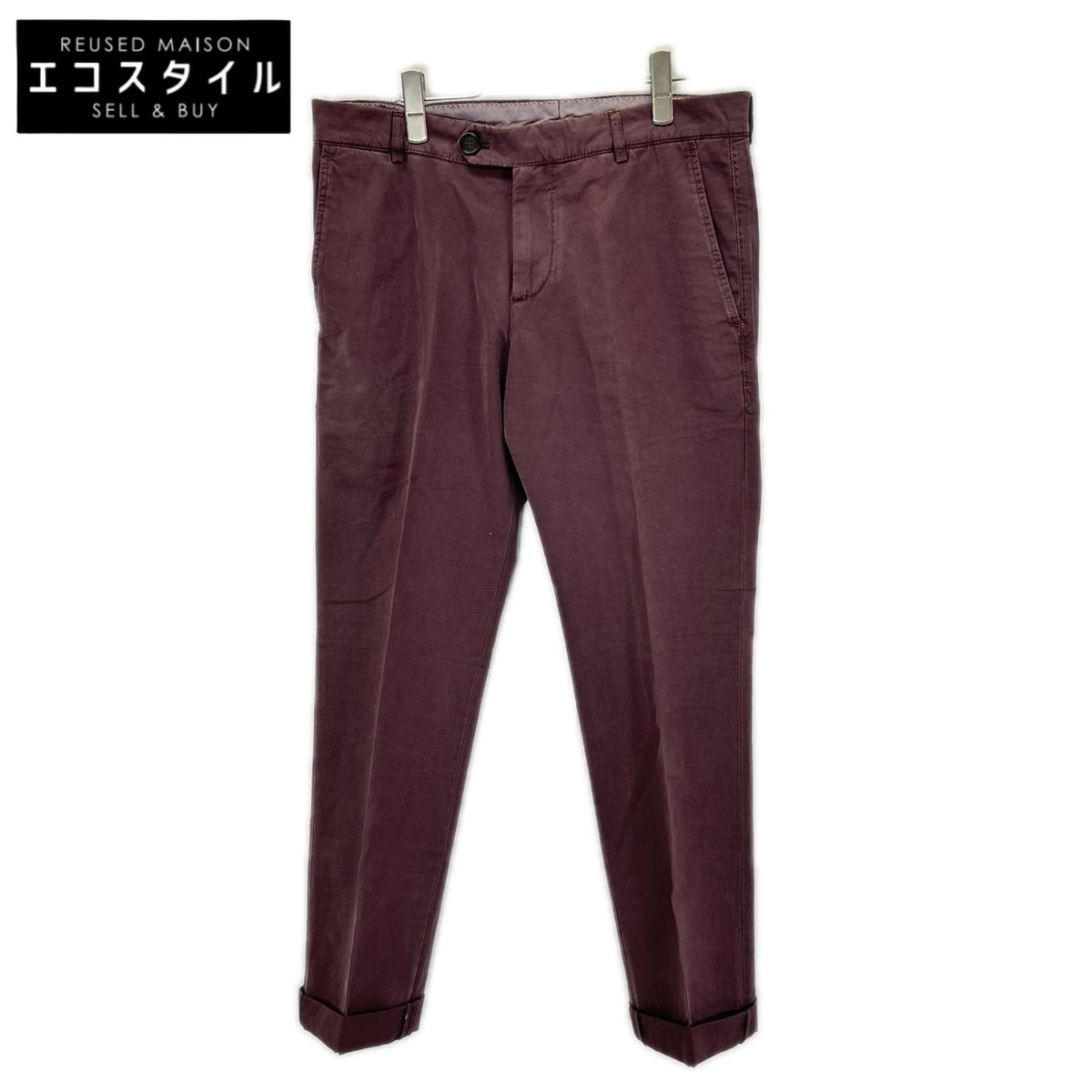 BRUNELLO CUCINELLI ブルネロクチネリ ボルドー コットン チノ センタープレススラックス ボトムス