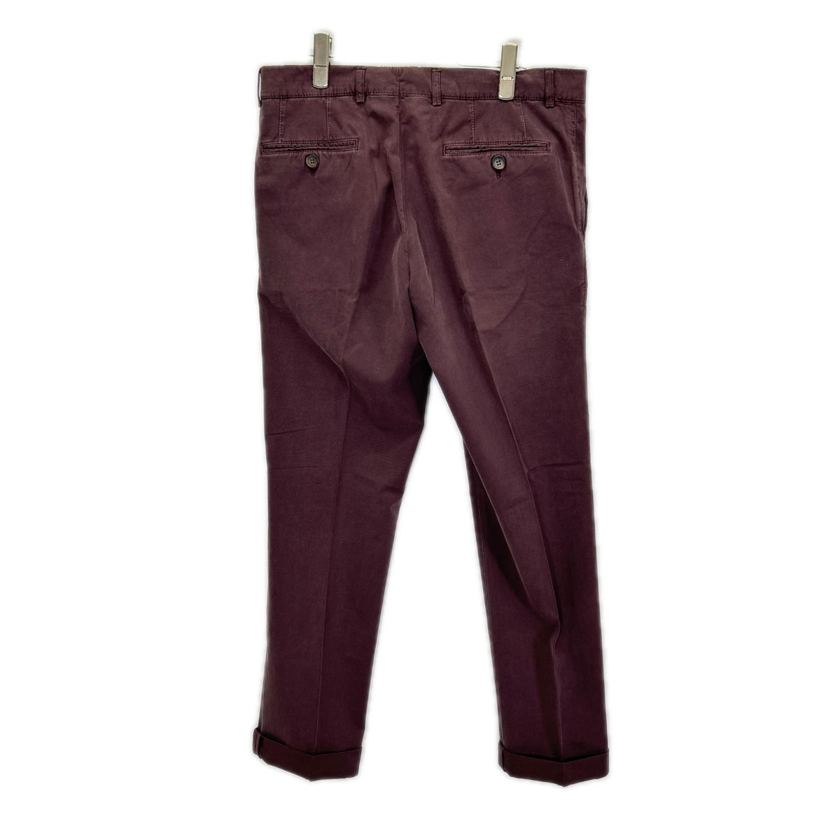 BRUNELLO CUCINELLI ブルネロクチネリ ボルドー コットン チノ センタープレススラックス ボトムス