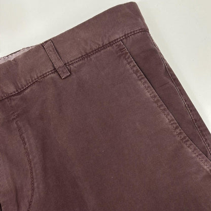 BRUNELLO CUCINELLI ブルネロクチネリ ボルドー コットン チノ センタープレススラックス ボトムス