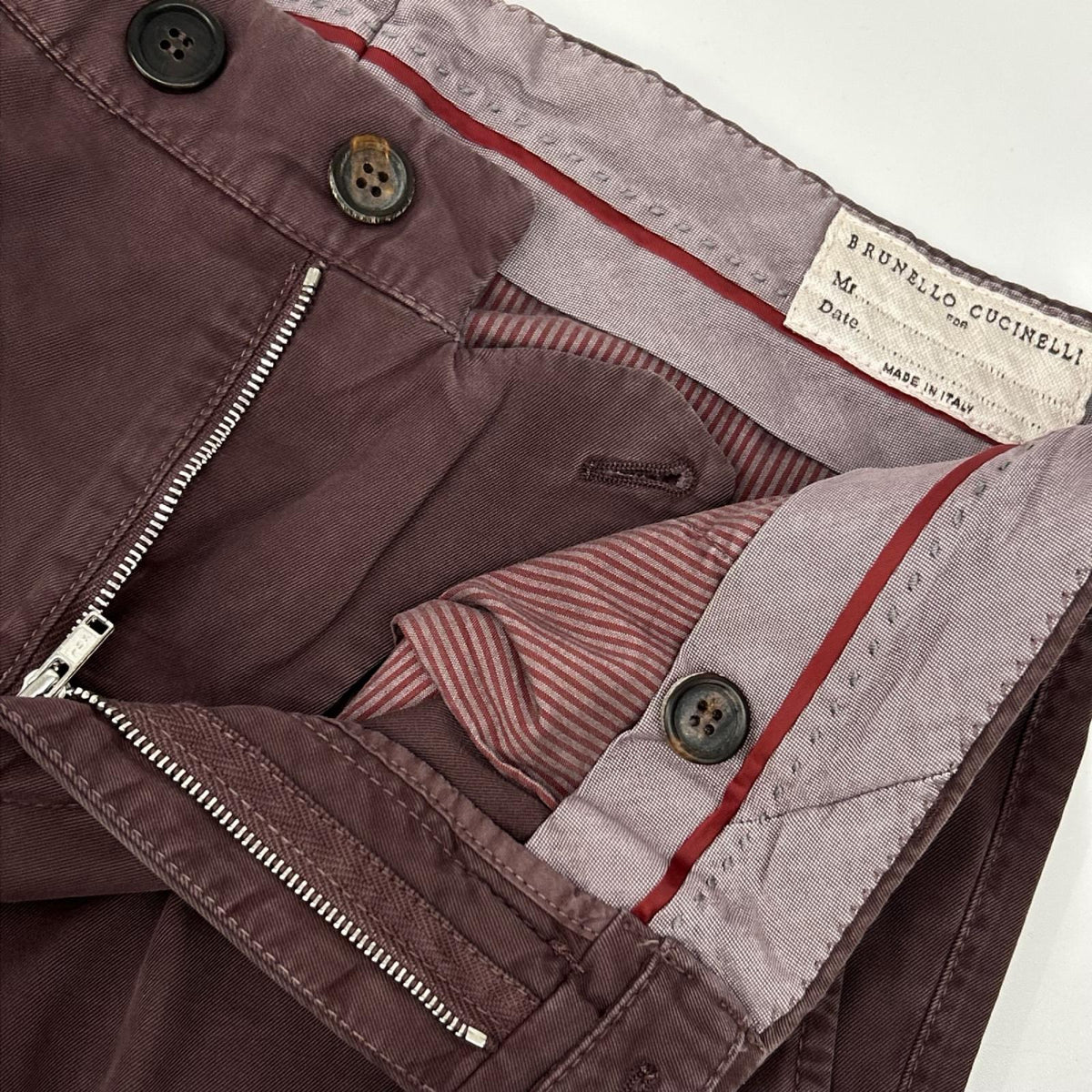 BRUNELLO CUCINELLI ブルネロクチネリ ボルドー コットン チノ センタープレススラックス ボトムス