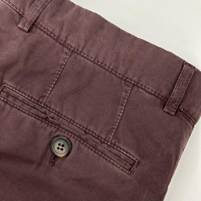 BRUNELLO CUCINELLI ブルネロクチネリ ボルドー コットン チノ センタープレススラックス ボトムス