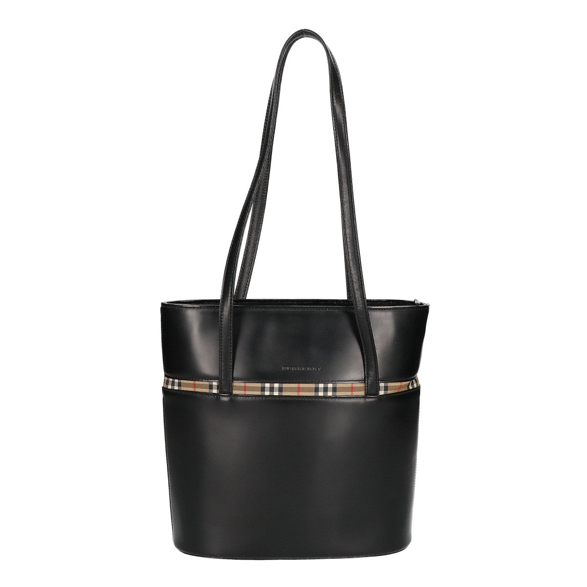 BURBERRY バーバリー ノヴァチェック レザー バケツ型 トートバッグ