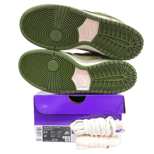 NIKE ナイキ 新品同様 Yuto Horigome × Nike SB Dunk Low Matcha スニーカー シューズ メンズ グリーン×ベージュ 26.5cm HF8022-300 シューズ