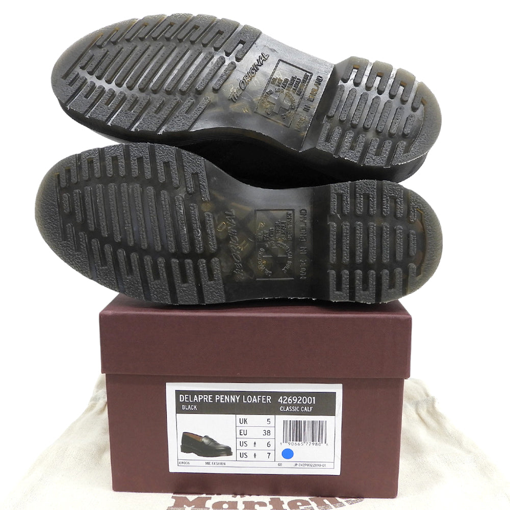Dr.Martens ドクターマーチン 美品 ペニー ローファー シューズ メンズ ブラック 5 42692001 シューズ