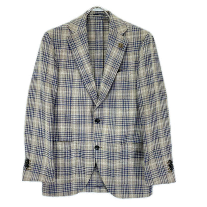 LARDINI ラルディーニ EE0526AQ チェック リネン ジャケット ジャケット