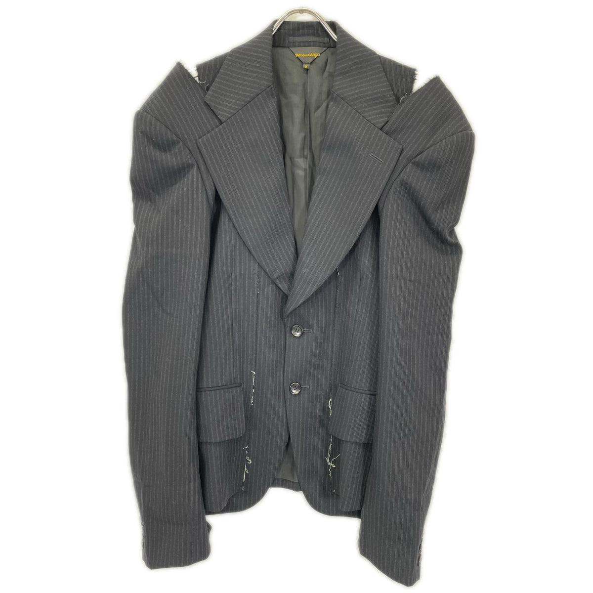 COMMEdesGARCONS コムデギャルソン GN-J023 ブラック ストライプ カットオフ ジャケット ジャケット
