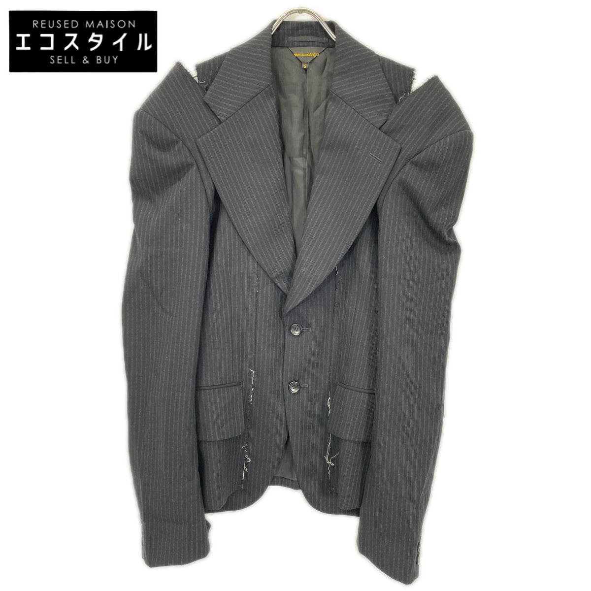 COMMEdesGARCONS コムデギャルソン GN-J023 ブラック ストライプ カットオフ ジャケット ジャケット