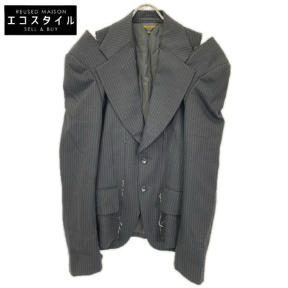 COMMEdesGARCONS コムデギャルソン GN-J023 ブラック ストライプ カットオフ ジャケット ジャケット