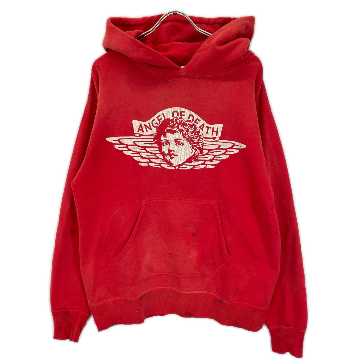 SAINT MICHAEL セントマイケル SM-S22-0000-042 レッド ヴィンテージ加工 エンジェルプリントパーカー トップス