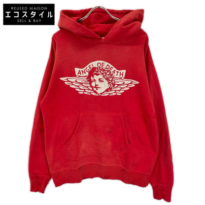 SAINT MICHAEL セントマイケル SM-S22-0000-042 レッド ヴィンテージ加工 エンジェルプリントパーカー トップス
