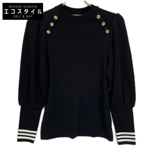 BORDERS at BALCONY ボーダーズアットバルコニー ブラック ジュリエットショルダートップス トップス