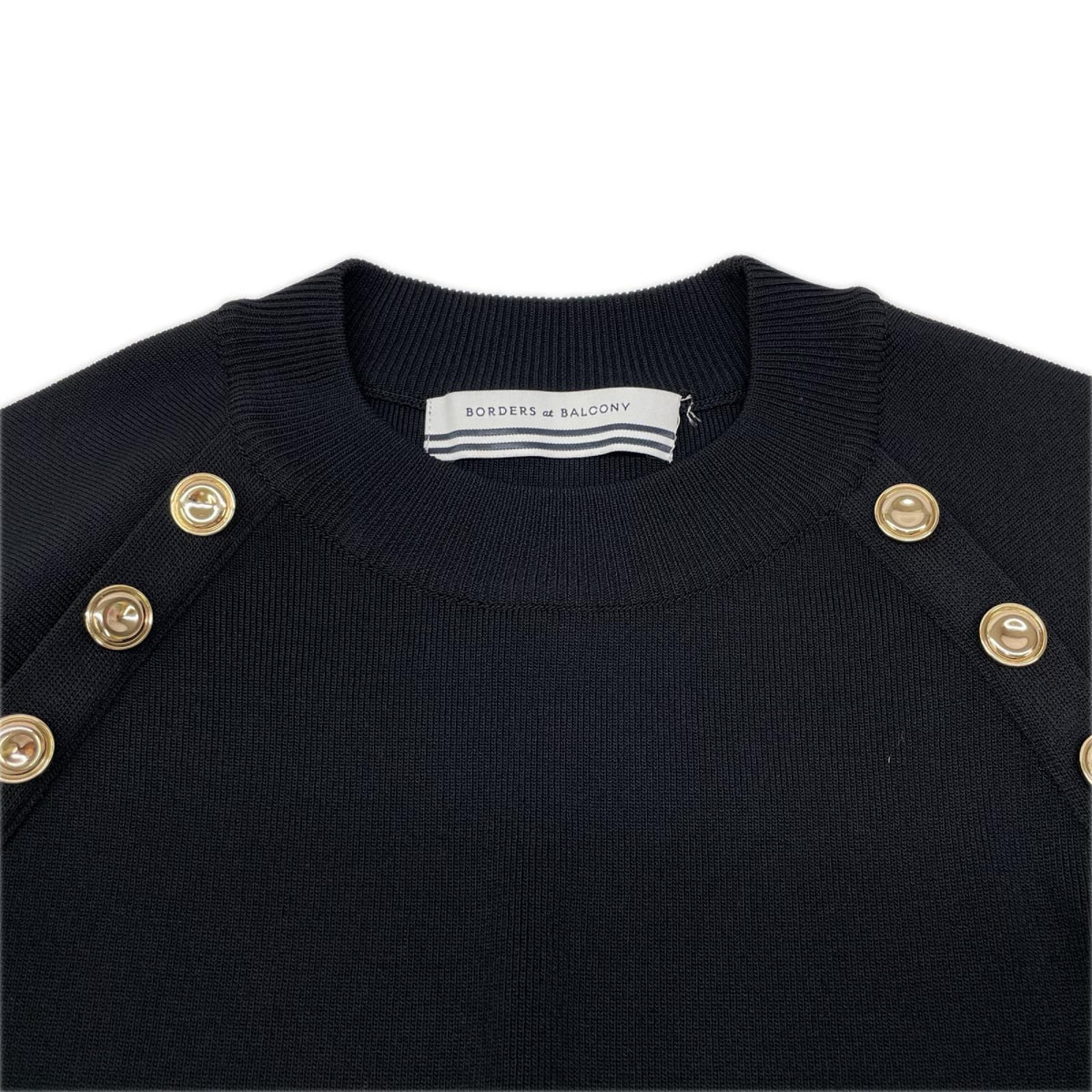 BORDERS at BALCONY ボーダーズアットバルコニー ブラック ジュリエットショルダートップス トップス