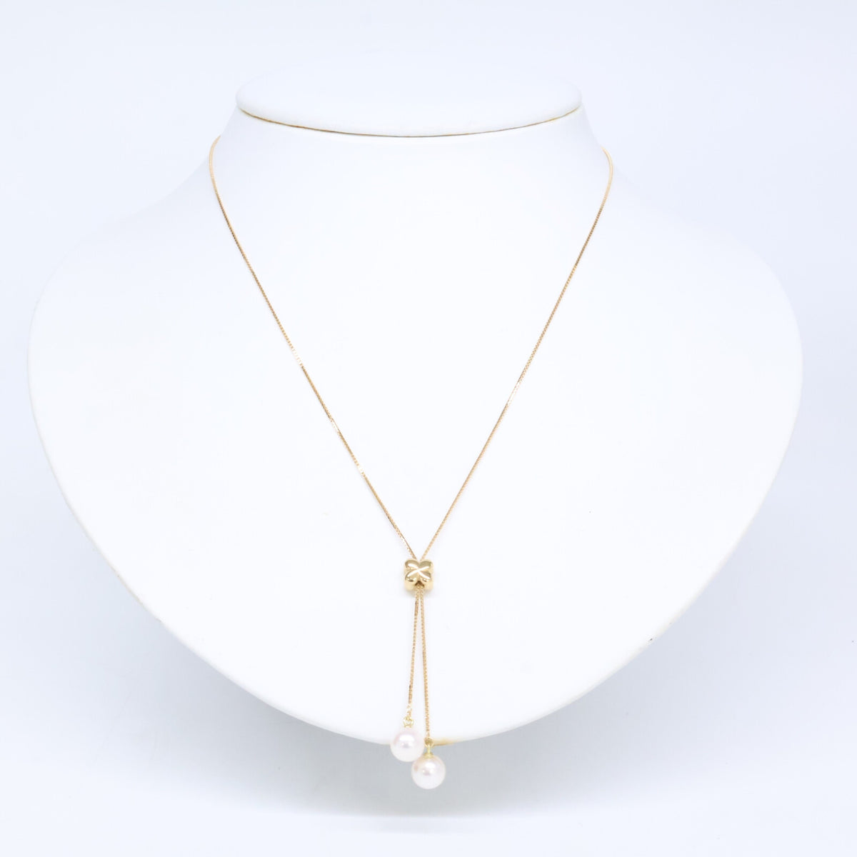 TASAKI タサキ K18 クローバーモチーフ 7mmパール ネックレス