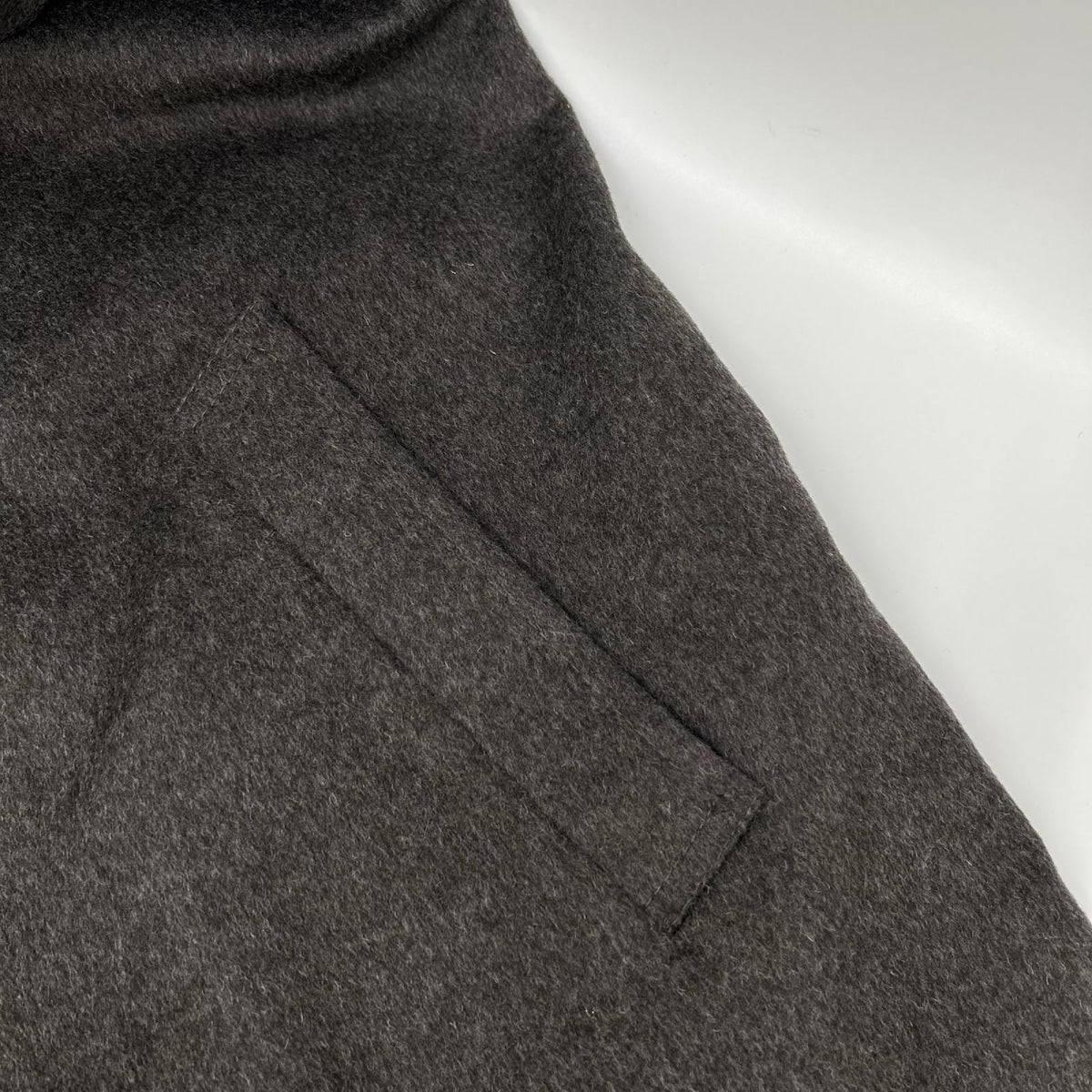 BARBA バルバ グレー バージンウール×カシミヤ スタンドカラー レイヤーコート コート