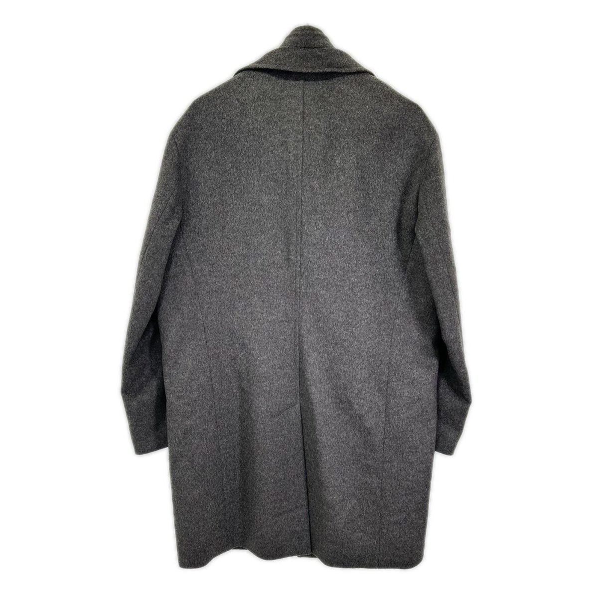 BARBA バルバ グレー バージンウール×カシミヤ スタンドカラー レイヤーコート コート