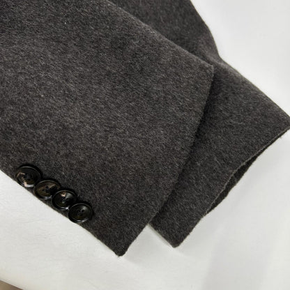 BARBA バルバ グレー バージンウール×カシミヤ スタンドカラー レイヤーコート コート