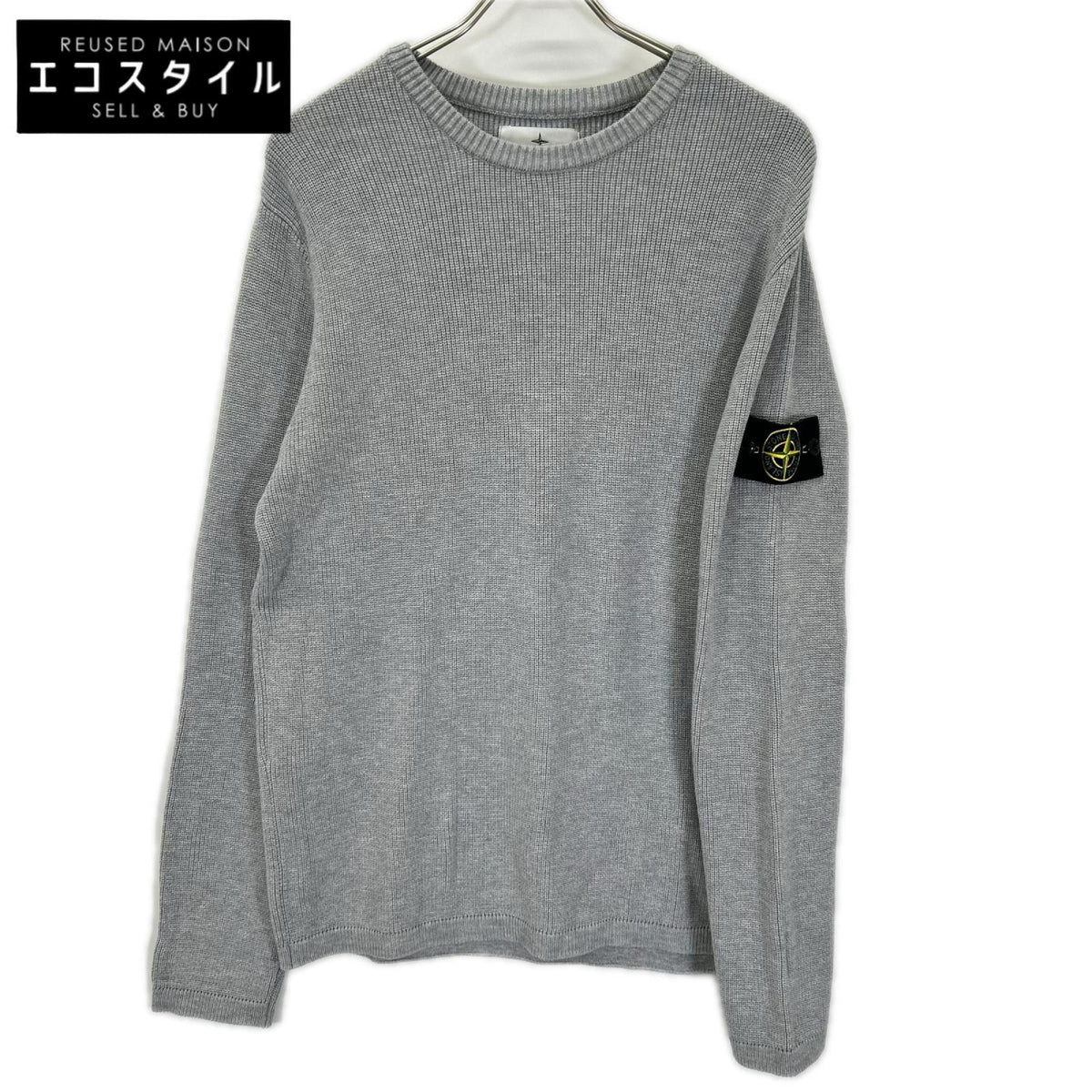 STONE ISLAND ストーンアイランド 8015514D8 グレー コットン クルーネック ニットセーター トップス