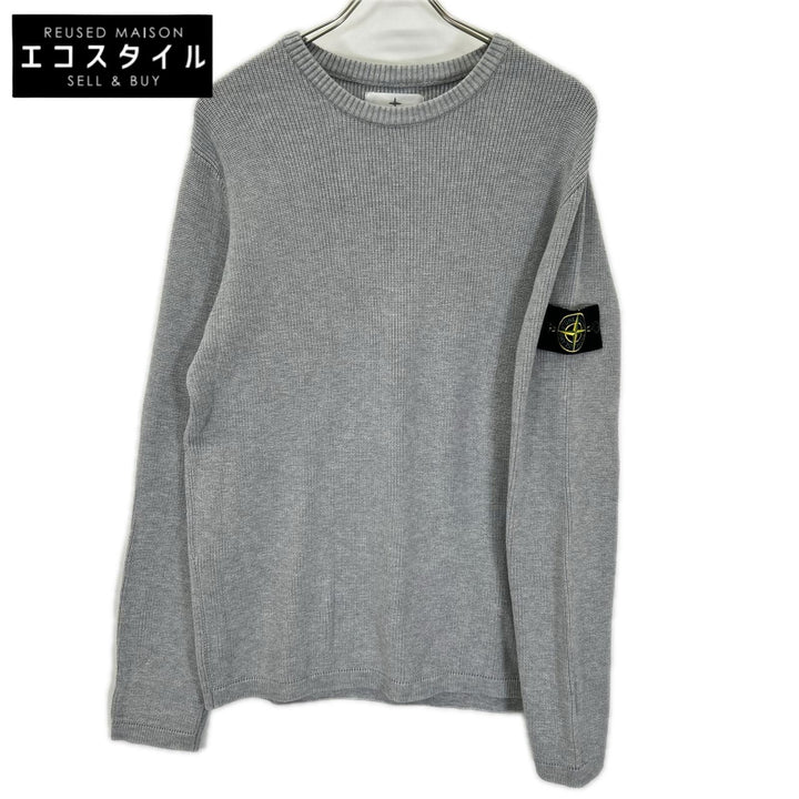 STONE ISLAND ストーンアイランド 8015514D8 グレー コットン クルーネック ニットセーター トップス