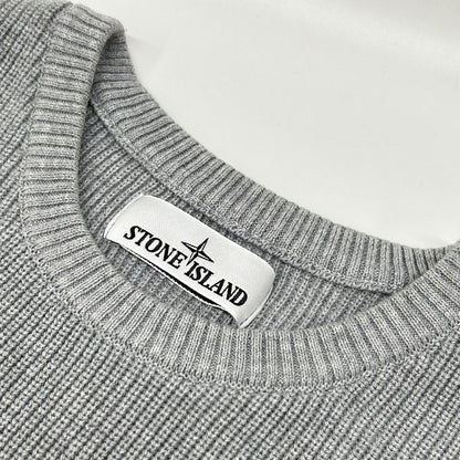 STONE ISLAND ストーンアイランド 8015514D8 グレー コットン クルーネック ニットセーター トップス