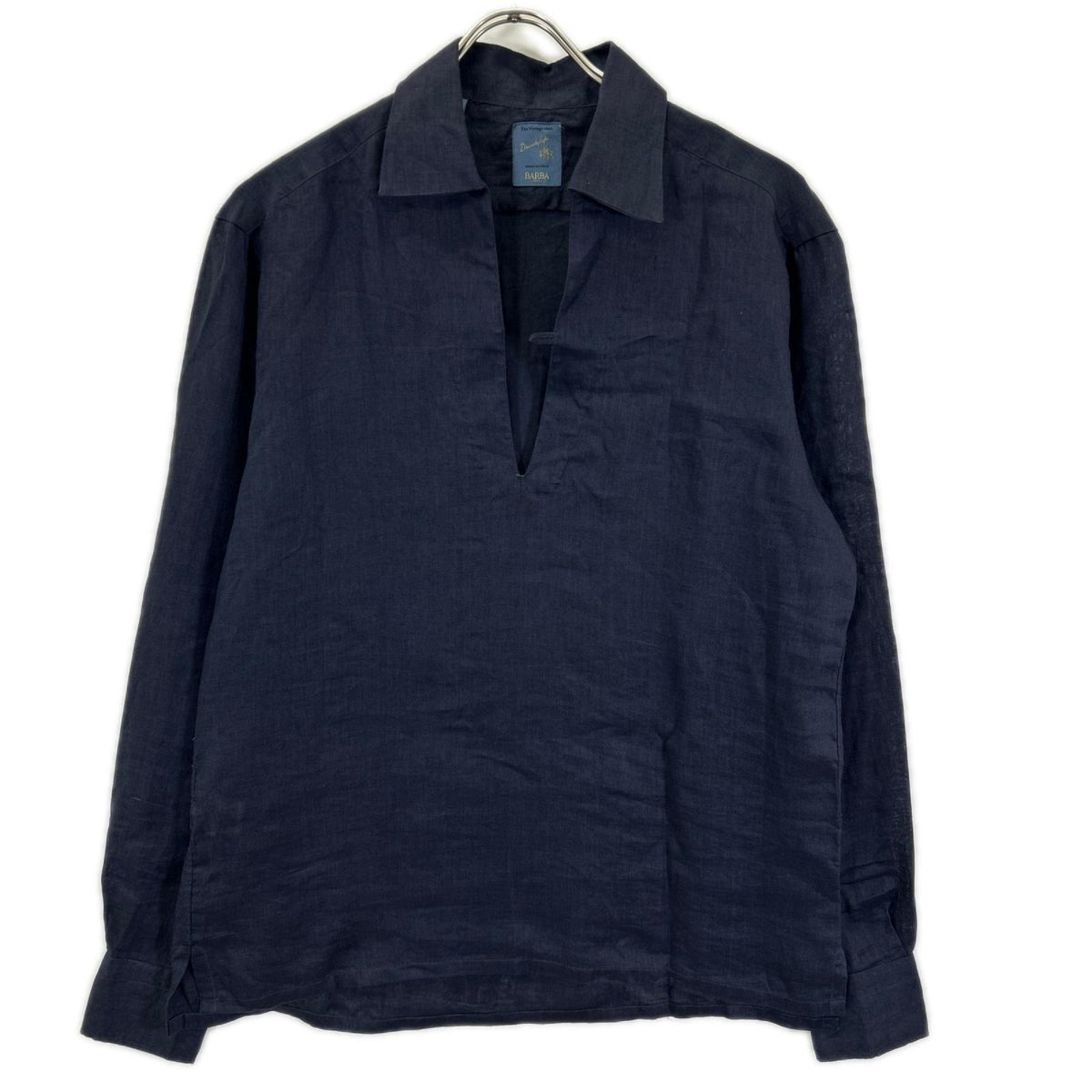 BARBA バルバ 25-01 2639 リネン スキッパーシャツ トップス