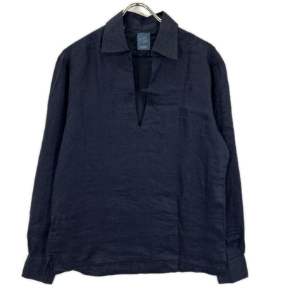 BARBA バルバ 25-01 2639 リネン スキッパーシャツ トップス