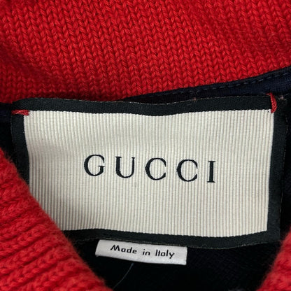 GUCCI グッチ 475118 X5T74 ネイビー スネークモチーフ フロント刺繍 半袖ポロシャツ トップス