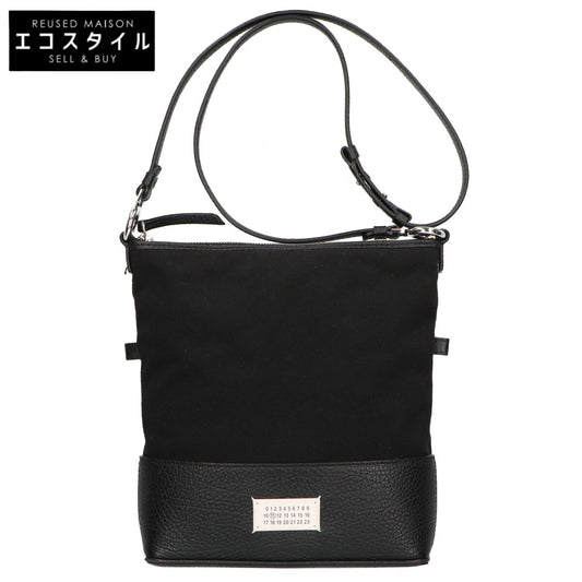 Maison margiela メゾンマルジェラ SB1WG0042 コットン x グレインカーフレザー 5AC ホーボー スモール ショルダーバッグ
