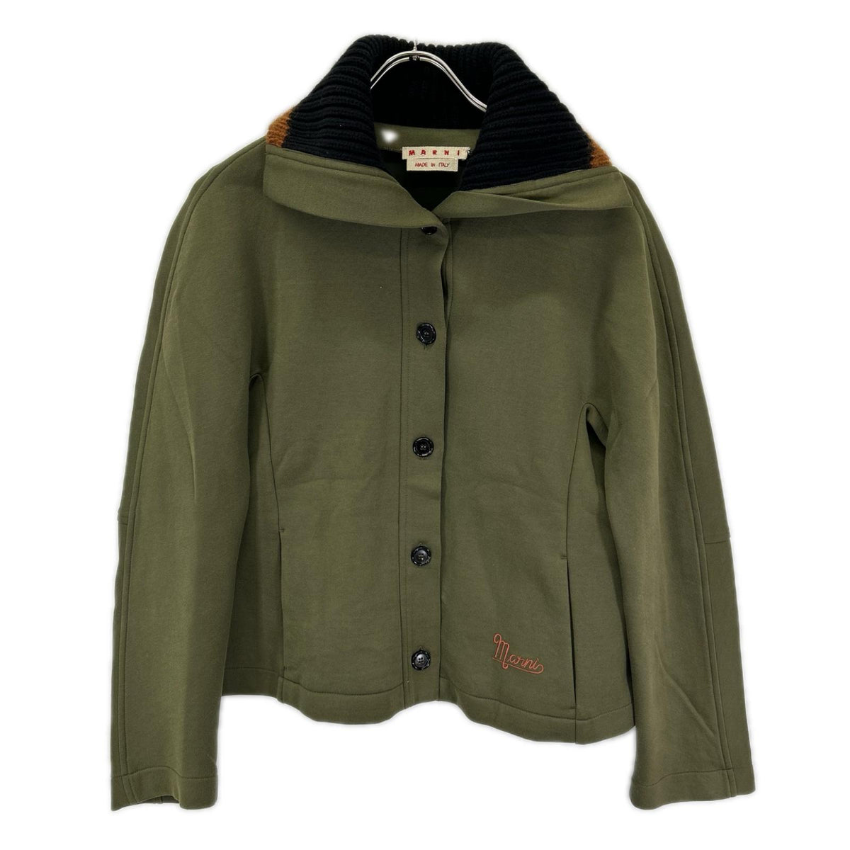 MARNI マルニ カーキ リブカラー スウェットジャケット ジャケット