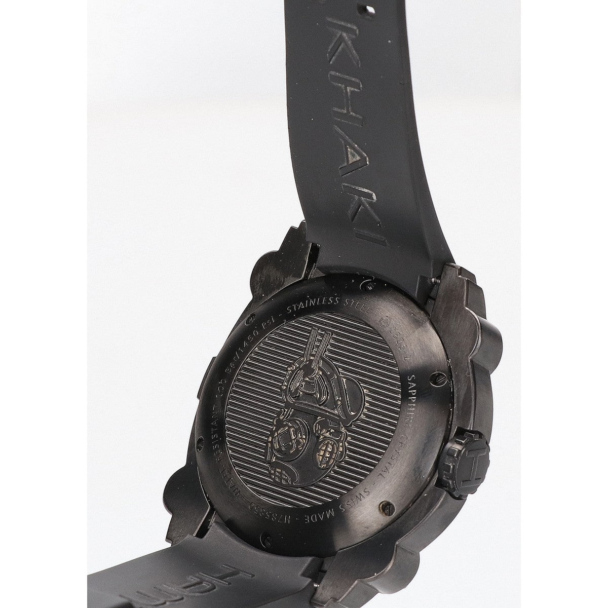 HAMILTON ハミルトン 美品 H785850 カーキ ネイビー ビロウゼロ ラバーバンド 自動巻き 腕時計